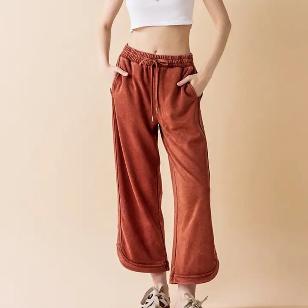 New Noflik Sweatpants Rust Orange Sz M